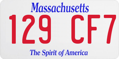 MA license plate 129CF7