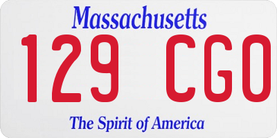 MA license plate 129CG0