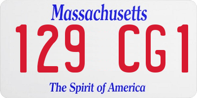 MA license plate 129CG1