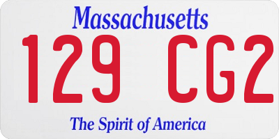 MA license plate 129CG2