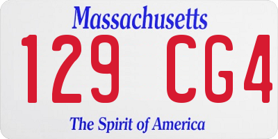 MA license plate 129CG4