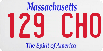 MA license plate 129CH0