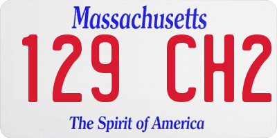 MA license plate 129CH2