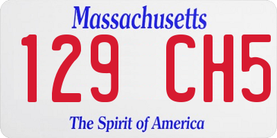 MA license plate 129CH5