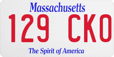 MA license plate 129CK0