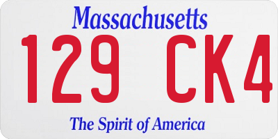 MA license plate 129CK4