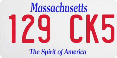 MA license plate 129CK5