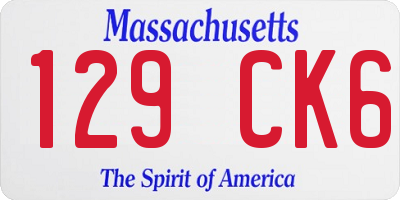 MA license plate 129CK6