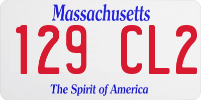 MA license plate 129CL2