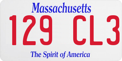 MA license plate 129CL3
