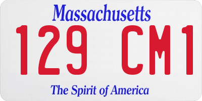 MA license plate 129CM1