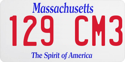 MA license plate 129CM3
