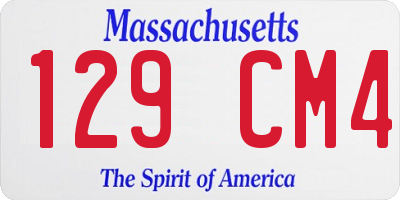 MA license plate 129CM4