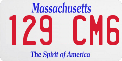 MA license plate 129CM6