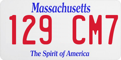 MA license plate 129CM7