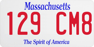 MA license plate 129CM8