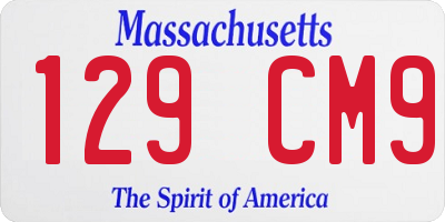 MA license plate 129CM9