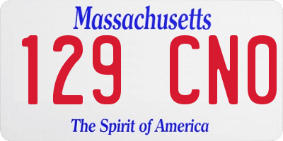 MA license plate 129CN0