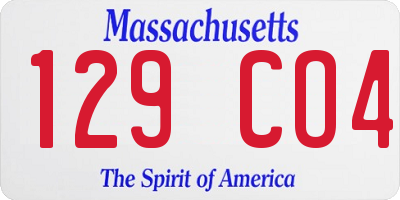 MA license plate 129CO4