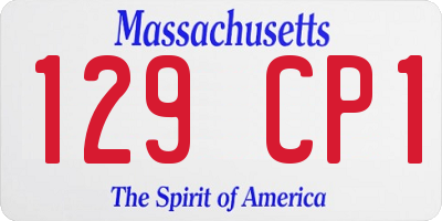 MA license plate 129CP1