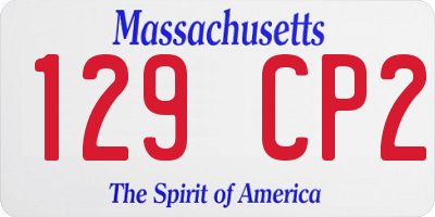 MA license plate 129CP2