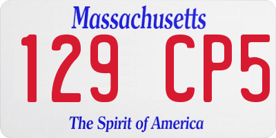 MA license plate 129CP5