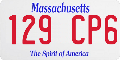 MA license plate 129CP6