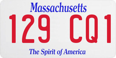 MA license plate 129CQ1