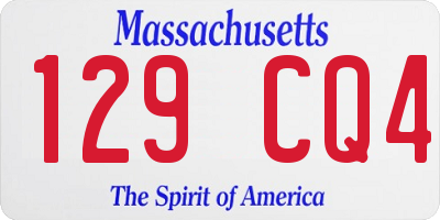 MA license plate 129CQ4