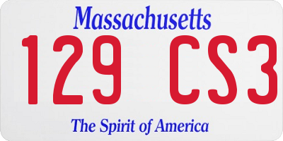 MA license plate 129CS3