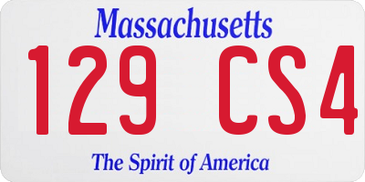 MA license plate 129CS4