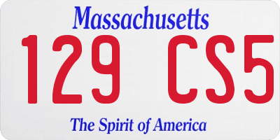 MA license plate 129CS5