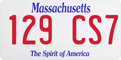 MA license plate 129CS7