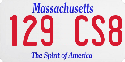 MA license plate 129CS8