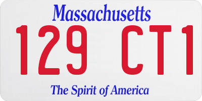 MA license plate 129CT1