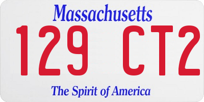 MA license plate 129CT2