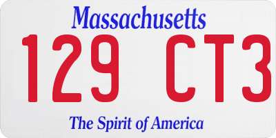 MA license plate 129CT3