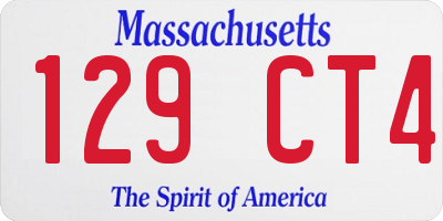 MA license plate 129CT4