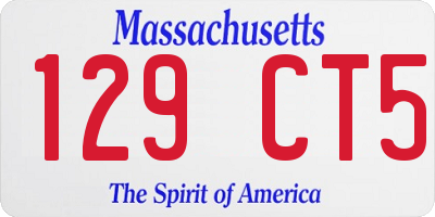 MA license plate 129CT5