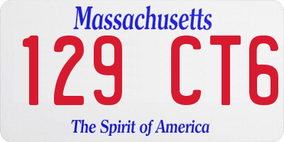 MA license plate 129CT6