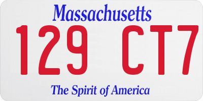 MA license plate 129CT7