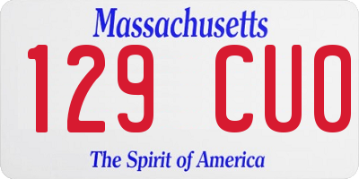 MA license plate 129CU0