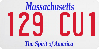 MA license plate 129CU1