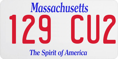 MA license plate 129CU2