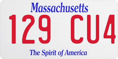 MA license plate 129CU4