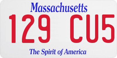 MA license plate 129CU5