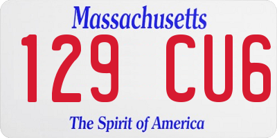MA license plate 129CU6
