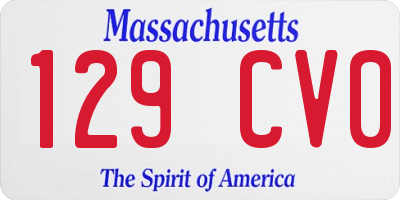MA license plate 129CV0