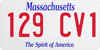 MA license plate 129CV1
