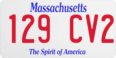 MA license plate 129CV2
